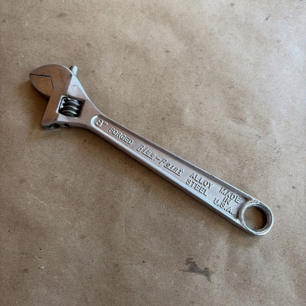 Vintage Blue-Point By Snap On Tools 8″ Crescent Adjustable Wrench Made in USA