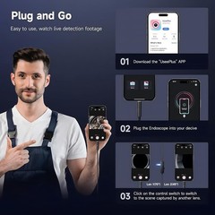 Endoscope Borescope 8mm Inspection Snake Camera For iPhone Android iOS New USA