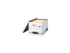 Stor/File Storage Box, Letter/Legal, Lift-Off Lid, White/Blue, 4/Carto