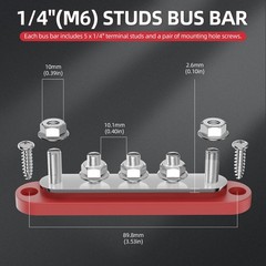 METAL POWER DISTRIBUTION BLOCK BUS BAR W/ COVER 12V MARINE AUTOMOTIVE SOLAR POST