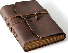 Leather Journal Notebook – Genuine Journals for 5×7.1, Dark Brown