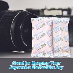 5Pcs 200g Reusable Silica Gel Desiccant Packets, Moisture Absorbers for Storage