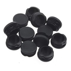 12Pcs Round Plastic Plug, 1 Inch (25mm) End Caps for Tubing 1 Inch, Black