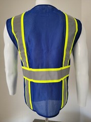 Two Tone High Visibility Reflective Royal Blue Safety Vest (Small-3XL)