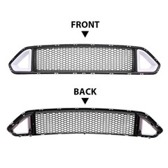 Front Upper Grille Triangle LED DRL Strip Mesh Styling For Ford Mustang 18-20