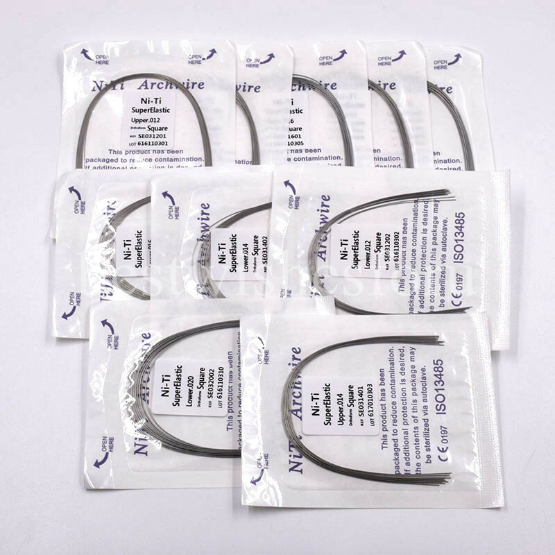 10 Packs Dental Ortho Archwire Super Elastic NITI Arch Wire Ovoid/Natural/Square