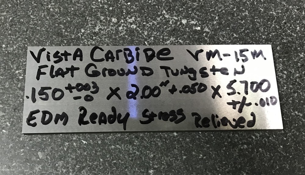 .150 X 2″ X 5.700″ CARBIDE VISTA VM-15M FLAT GROUND 1/8″ BAR STOCK PUNCHES DIES