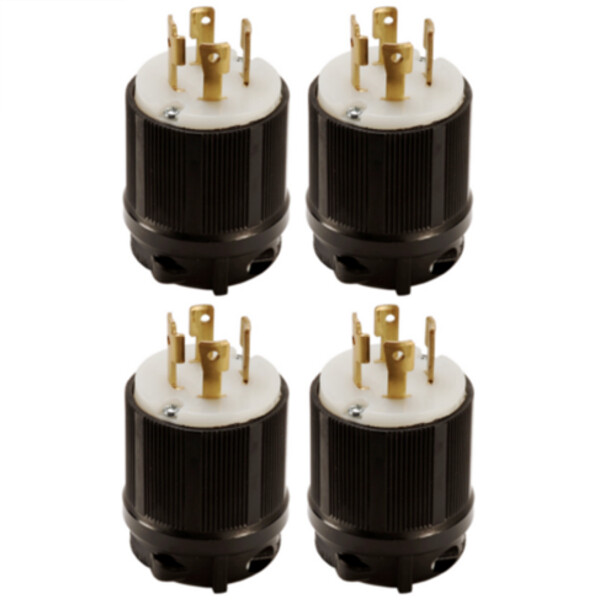 NEMA L16-30 Grounding Locking Plug, 30A 480V AC, 3 Pole 4 Wire, cUL Listed