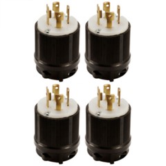 NEMA L16-30 Grounding Locking Plug, 30A 480V AC, 3 Pole 4 Wire, cUL Listed