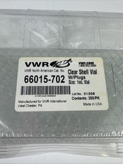 VWR 1ML Clear Glass Shell Vial W/ Plugs (Pak of 250) 66015-702