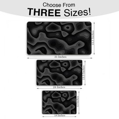 Large Gaming Mouse & Desk Pad with Abstract Pattern, 31 x 15.5 inches, Black