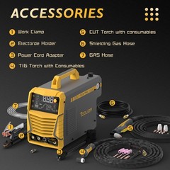3 in 1 CUT/TIG/MMA Welder 50A Air Plasma Cutter 200A TIG&Stick Welding Machine