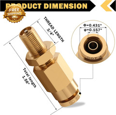 4 PCS 1/4″ Inflation Schrader Valve with Push to Connect for 1/4″ OD Air Line