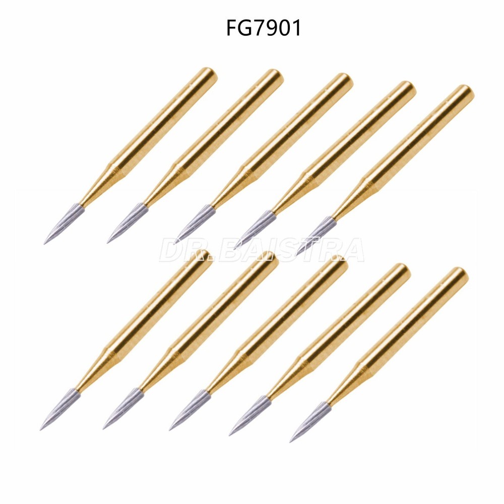 Dental Tungsten Carbide Gold Burs Trimming & Finishing & Polishing Flame FG7901