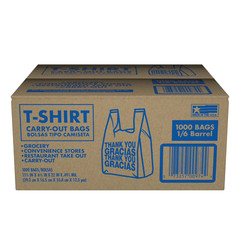 T-Shirt Carry-Out Bags, 11.5″ x 6.5″ x 22″ 1,000 ct.