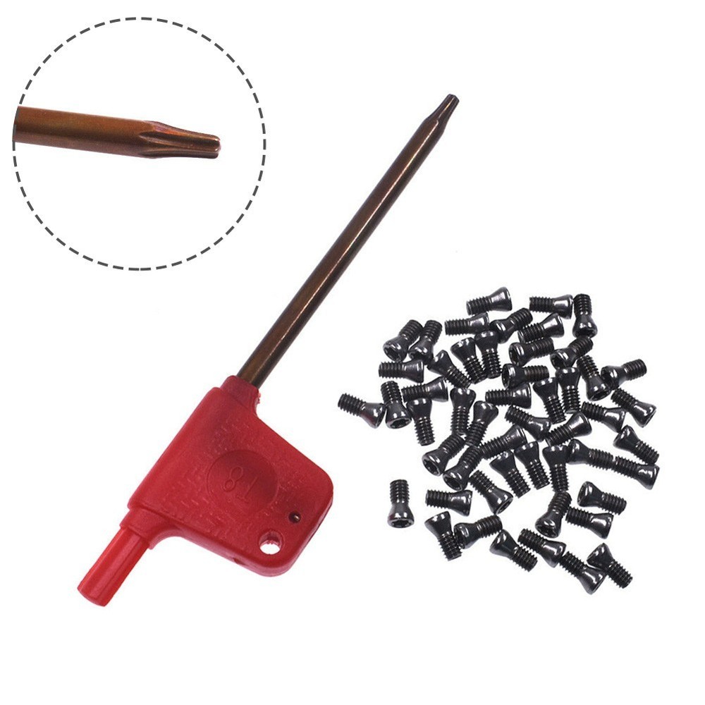 50pcs Steel Lathe Carbide Blade Inserts Hexagon M2.5 X 6mm Screws Torx