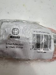 Wenses T-Post Puller Plate Tool w/ Chain Heavy Duty 14mm PLTE-TPS-ORG-CHN