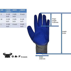 Large Blue Latex Palm and Finger Crinkle Pattern Rubber Coated Gloves (120-Case)