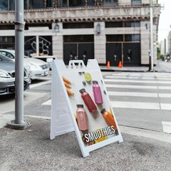Smoothies Heavy Duty A-Frame Sidewalk Sign Refreshing Drinks Healthy Option Food