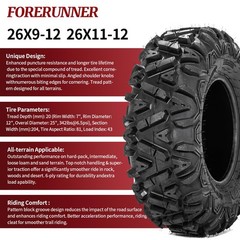 FORERUNNER 26×9-12 ATV Tires, All Terrain (Pack of 2, Tubeless)
