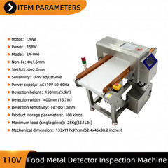 110V Industrial Metal Detector Detecting Foreign Metal in Food/Textile/Plastic