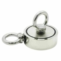 500LBS Double Sided Fishing Magnets Round Salvage Neodymium Hunt Magnet or Rope