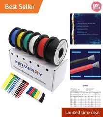 18 AWG Stranded Wire Kit – 5ft Flexible Silicone in 6 Colors, Tinned Copper