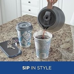 To Go Paper Coffee Cups With Lids, 12 oz, 14 ct, Disposable Insulated Paper Cups
