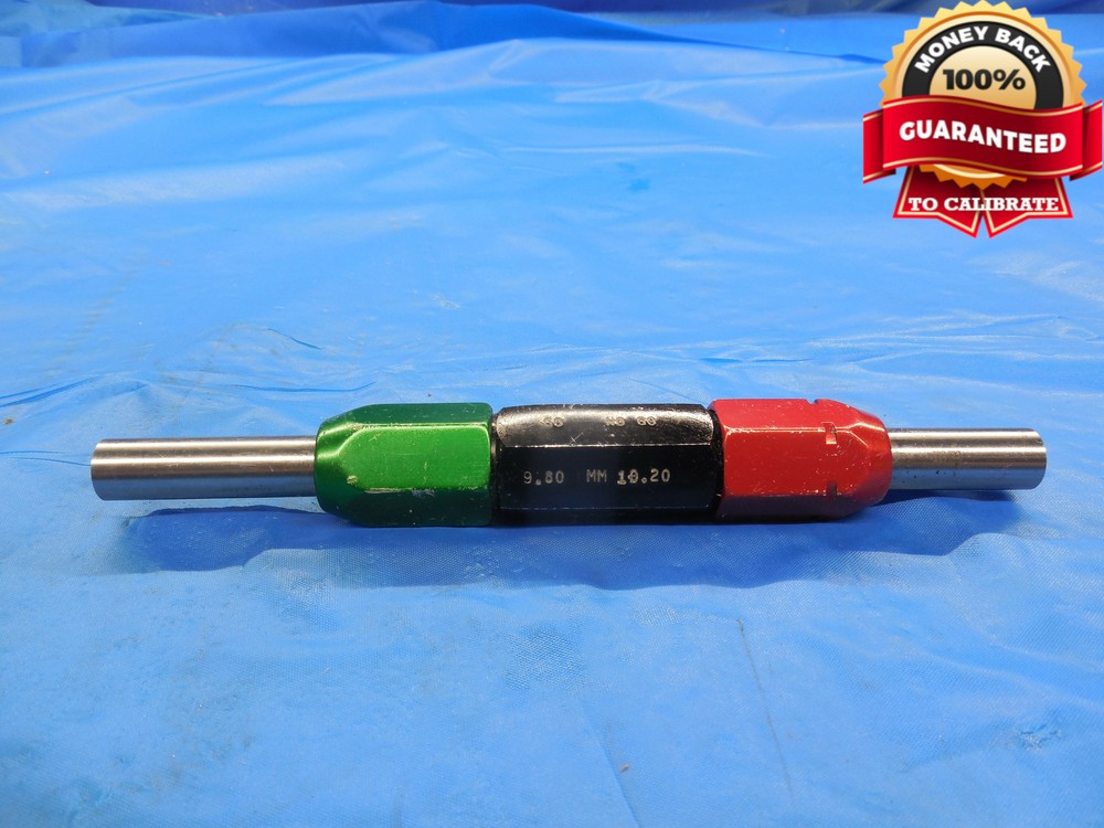 9.80 & 10.20 CL X mm PIN PLUG GAGE GO NO GO 10.000 -.200 10 .3858 9.800 10.200