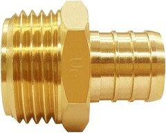 2PCS Solid Brass 3/4″ PEX Barb to GHT Male Garden Hose 3/4 Inch,