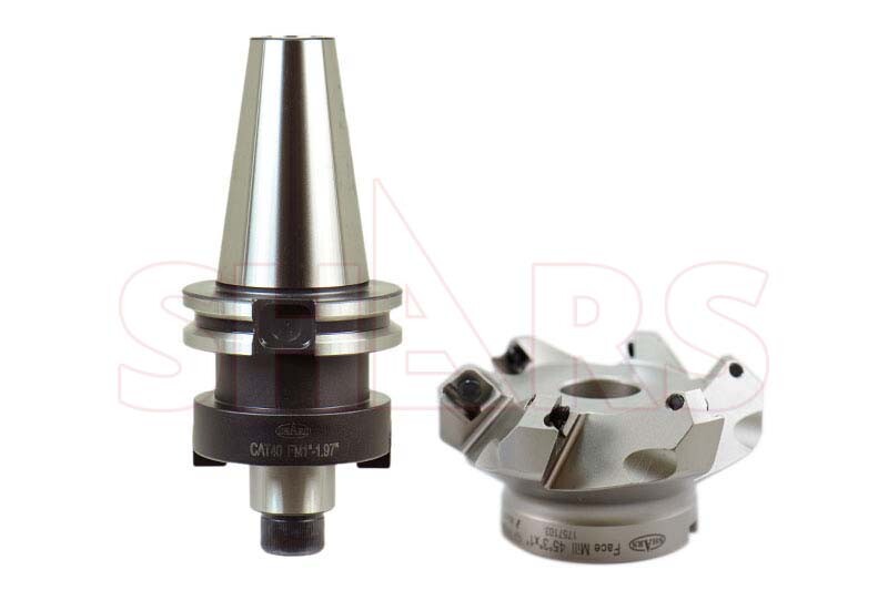 SHARS 3″ 45° INDEXABLE FACE MILL SEHT INSERTS W/ CAT 40 ARBOR NEW $171.10 OFF #[