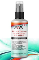 99.9 %, Pure Isopropyl , Propan-2-ol, Rubbing A/L, INDUSTRIAL GRADE 250ML SPRAY