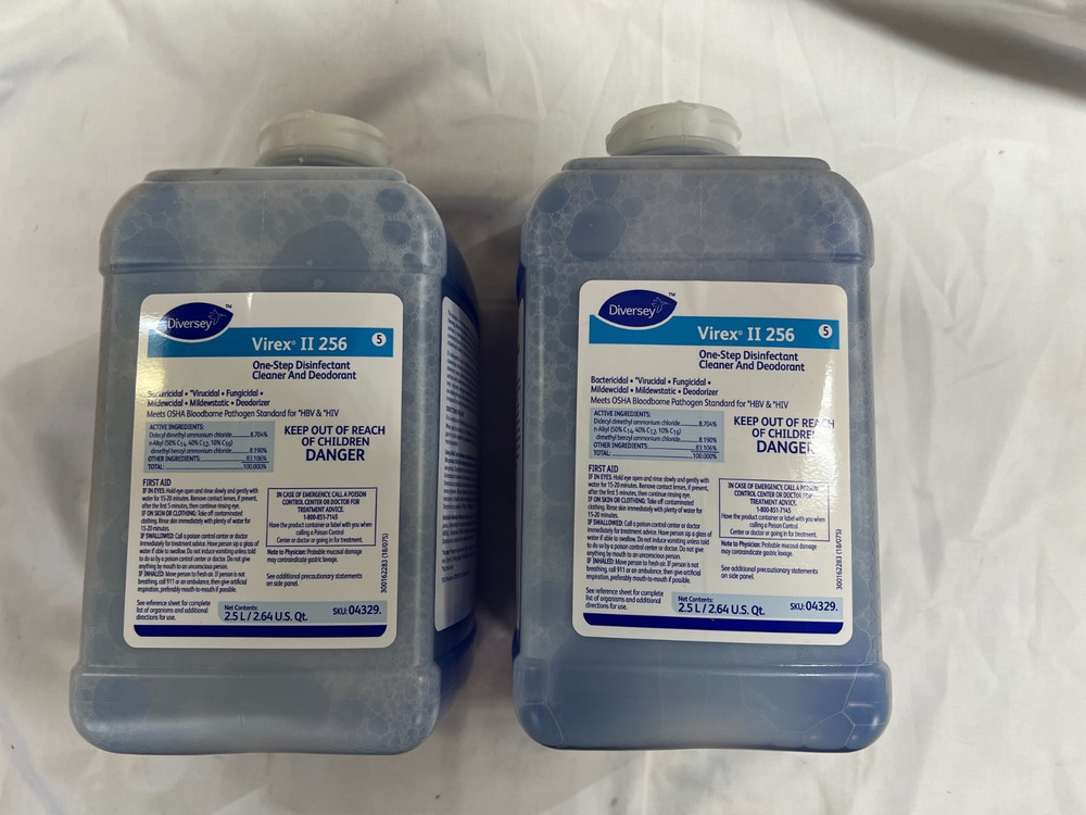 VIREX Diversey II 256 Disinfectant Cleaner J-Fill, 2.5 L, 2 Pack EXP 09/2026