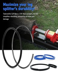 VEHIFOMO Hydraulic Log Splitter Cylinder Rebuild Seal Kit for 4.0″Bore x 1.75…
