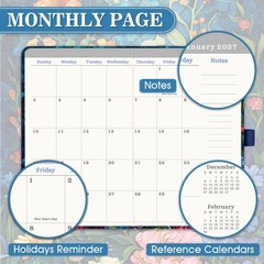 2027-2029 Pocket Planner Calendar 3 Year Monthly 6.3 x 3.7 Inner Pen Holder