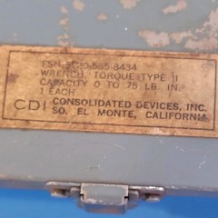 VTG US ARMY, Apco Mossberg Torque Wrench, W/ Broken Drive, J McKerns On Label