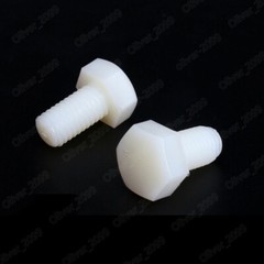 M3-M20 White Plastic Nylon Hexagon Bolts Hex Head Cap Screws DIN933