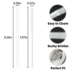 Straw Replacement for Owala Water Bottle 24 oz 32 oz, Reusable 6, White