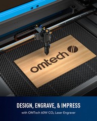 OMTech 60W 24×16 Inch CO2 Laser Engraver Cutter with CW-5200 Water Chiller