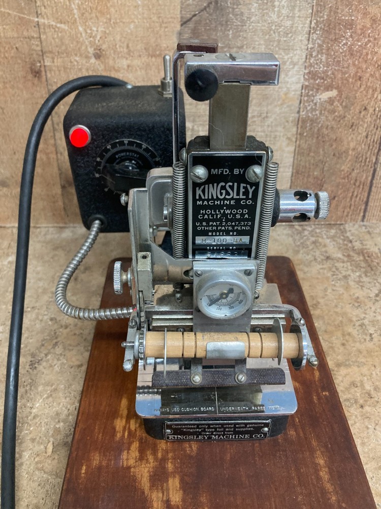 Kingsley Model M-100-BA Hot Foil Stamp Press Machine – Works No Handle Or Stamps