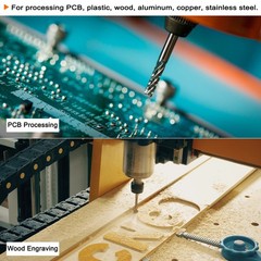 10pcs 1/8″ Shank 1mm Tungsten Carbide Blue Coated End Mill CNC Router Bits