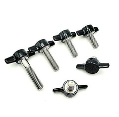 M8 x 1.25 Thumb Screw T Bolts Black Butterfly Tee Wing Knob Plastic Cap 8mm