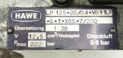 Hawe LP125-20 hydraulic pump hydraulic power pack pump VB11LF 12.5 cc 222 bar