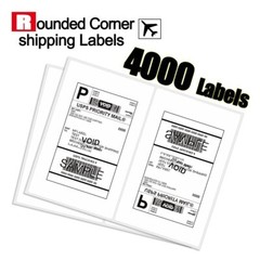 Rounded Corner 4000 Half Sheet Shipping Labels 8.5×5.5 Self Adhesive Paper