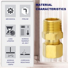 Brass Compression Tube Fitting 10-PACK 1/8 OD x 1/8 NPT Male Connector