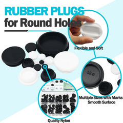 2PCS 2Inch Rubber Hole Plugs Black Silicone Plug for round Holes Filler Door Scr