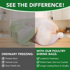 Poultry Shrink Bags,100 Pack,13x18Inches Clear Poultry Heat Shrink Wrap Chick…