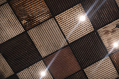 Salvaged Reclaim Corrugated Metal Sheet 2 x 2 Drop Ceiling Tile Barn Tin Rustic
