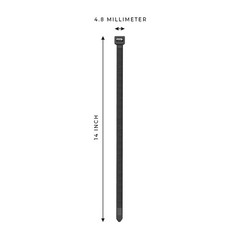 1000-Pack Premium 14″ Inch Black Nylon Zip Ties, 60 lbs, UV Resistant, 4.8mm