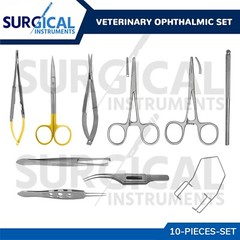 10 Pcs Veterinary Ophthalmic Set German Grade Surgical Instruments Kit